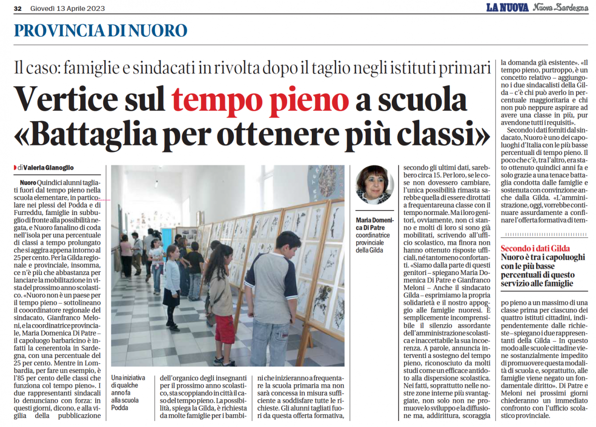 VERTICE SUL TEMPO PIENO A SCUOLA. BATTAGLIA PER OTTENERE PIÙ CLASSI