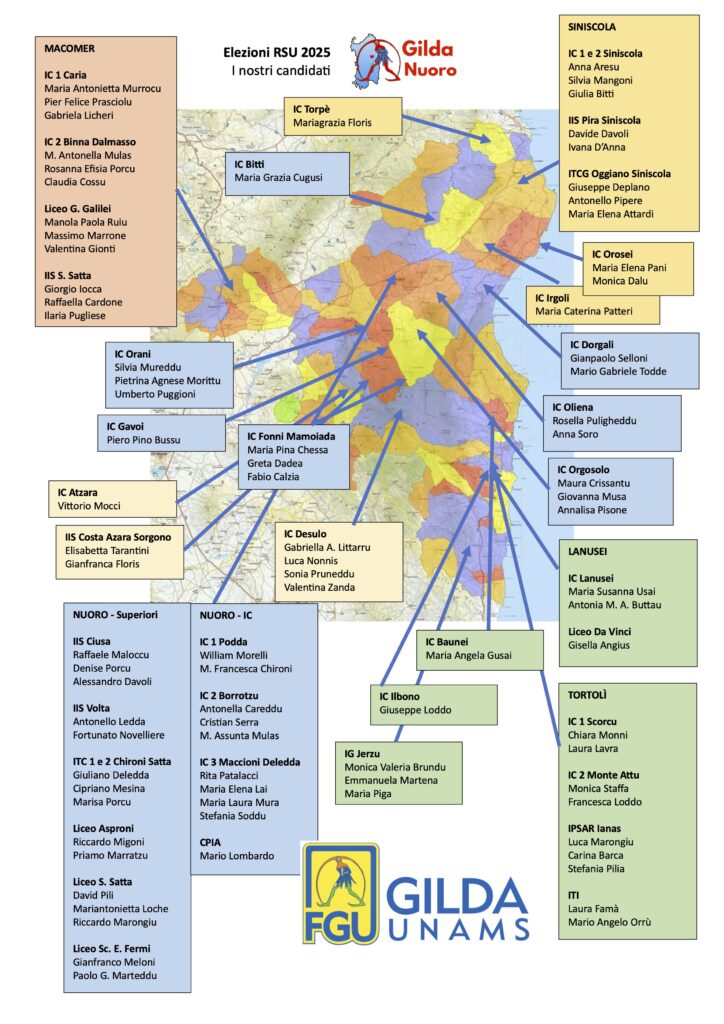 Mappa candidati Gilda unams