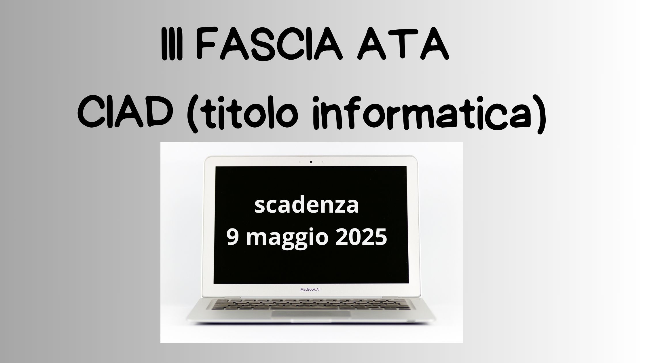 CIAD (Certificazione informatica ATA) – SCADENZA IL 9 MAGGIO 2025