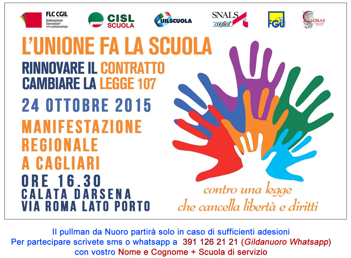 Manifestazione Unitaria - Cagliari 24 ottobre 2015